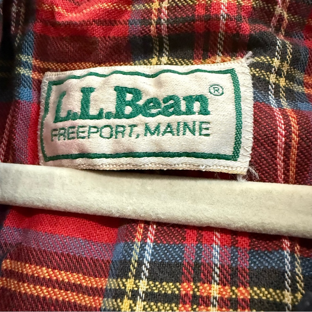 1990s Vintage LL Bean Denim Chore Coat Womens Plaid Lined Barn Jacket - Picture 5 of 6